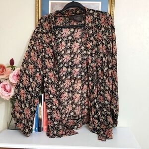 New Free People Floral Kimono Boho Peasant lagenlook Bohemian Fall Anthropology